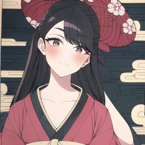 1girl masterpiece black hair Ukiyo e s 121000