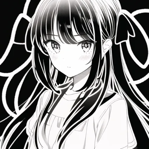 1girl masterpiece black hair line art s 121000