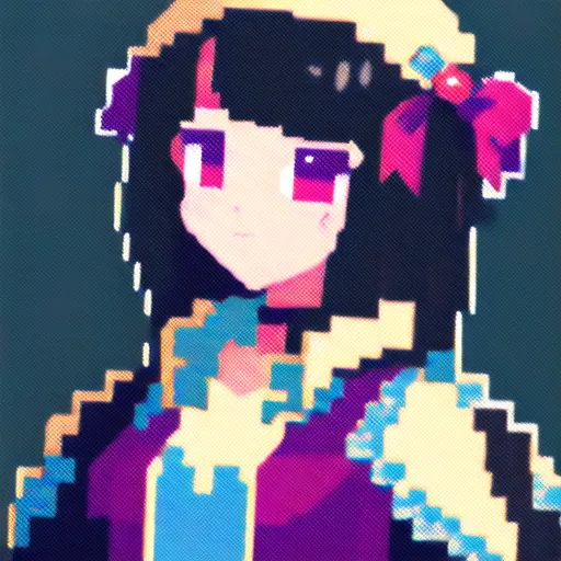 1girl masterpiece black hair pixel art s 121000