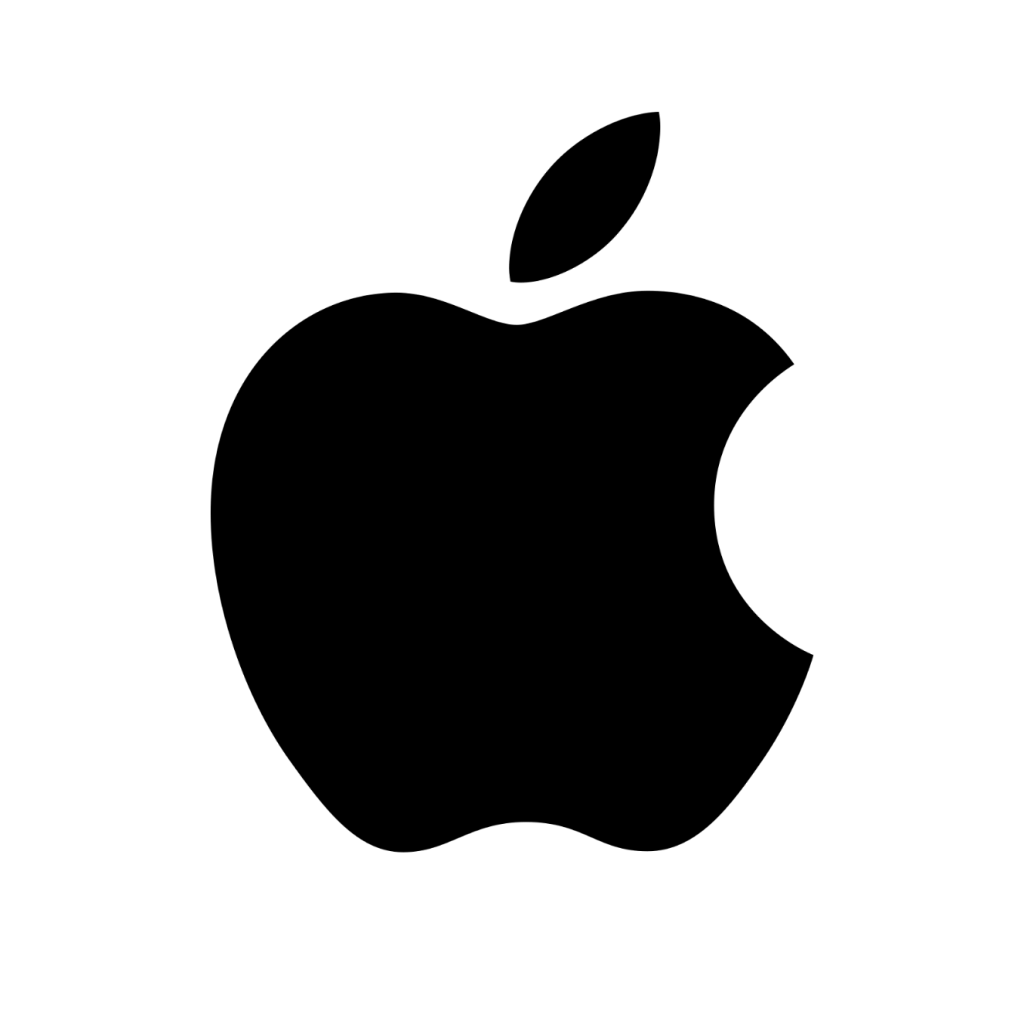 The Apple logo, a pictorial mark logo depicting an apple with a bite in it.