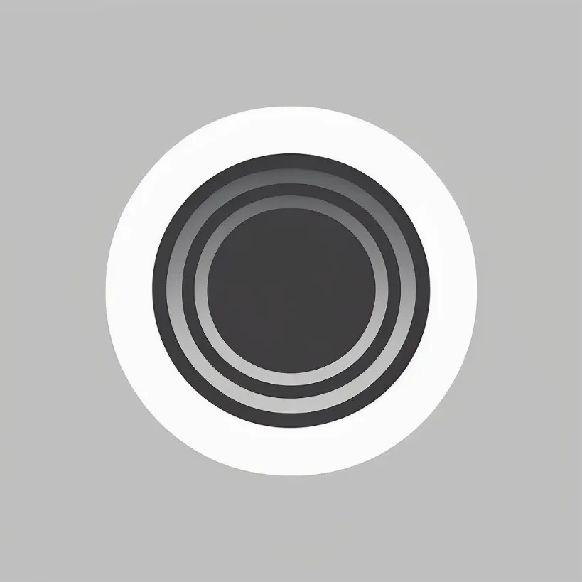Generated geometric logo of grayscale concentric circles.