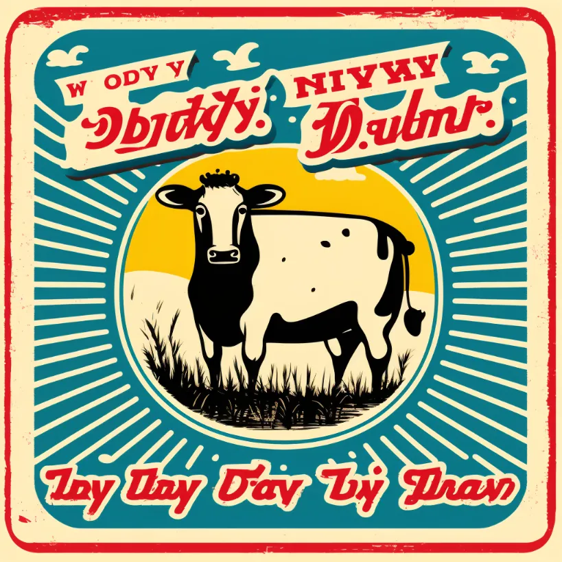 Generated vintage emblem featuring a cow.