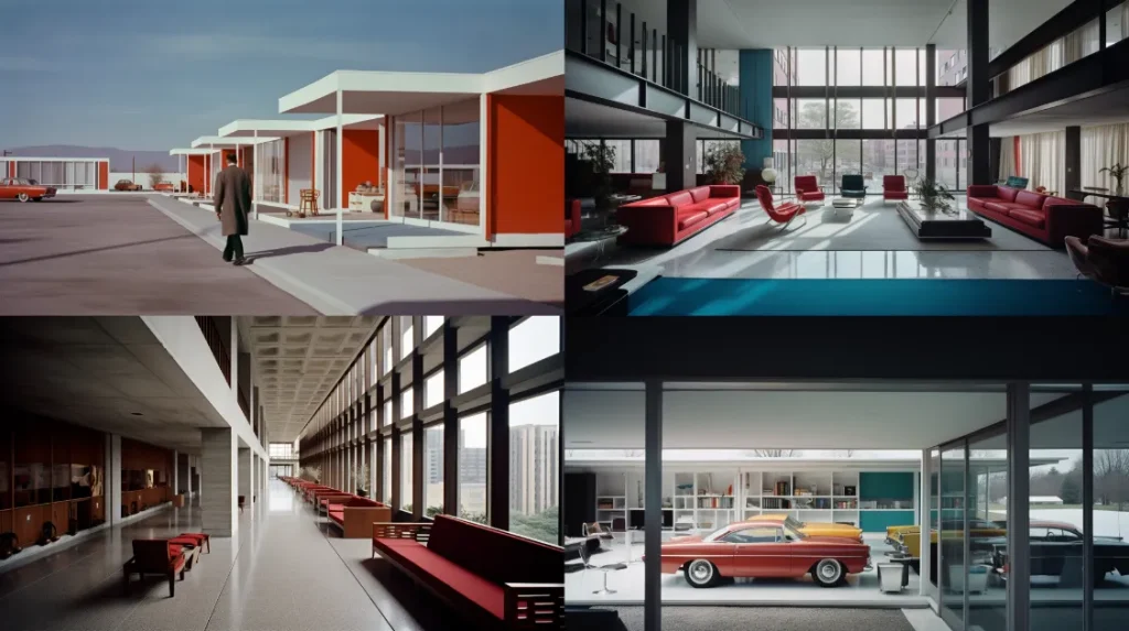 Midjourney architecture prompts: Modernist Architecture