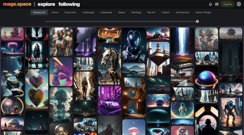 Mage.space's community gallery and feed.