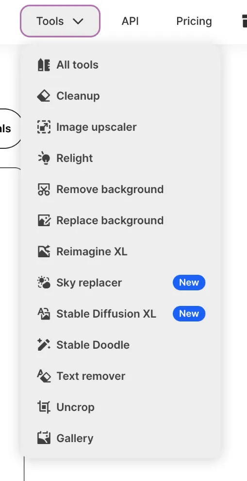 Clipdrop.co's suite of Stable Diffusion powered tools.
